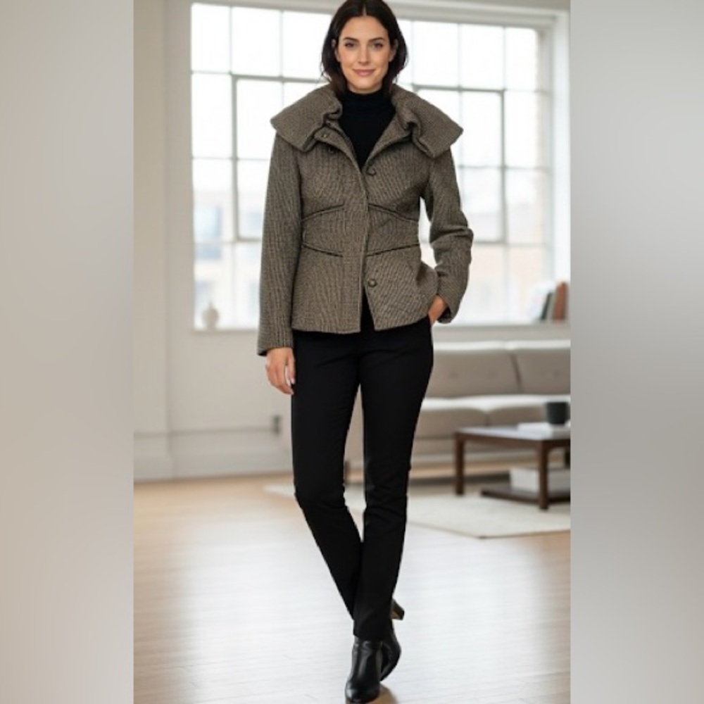 Zara Basic Tweed Peplum Jacket